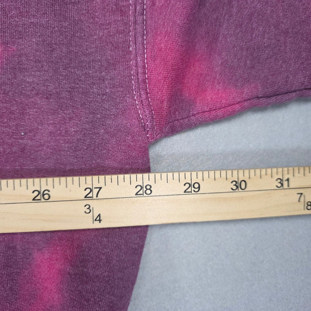 Def Leppard Pyromania Tie Dye Graphic Sweatshirt Pink Purple Mens L/XL 0221 - Picture 4 of 7